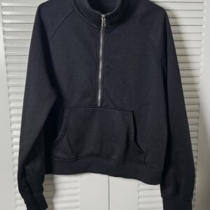 Women's Black Quarter-Zip Pullover Sweater
